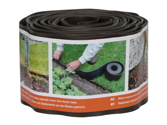 Лента бордюрная ГОФРА 15см*9м (2шт. уп.) КОРИЧНЕВАЯ