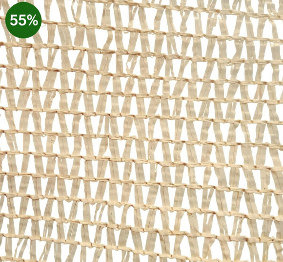 Затеняющая сетка, затенение 55%, ширина-2м, длина-50 м.п.(БЕЖЕВАЯ)