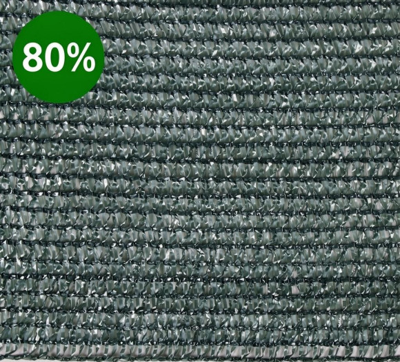 Затеняющая сетка, затенение 80% (импорт), ширина-6м, длина-50 м.п. (Черно-зеленая)