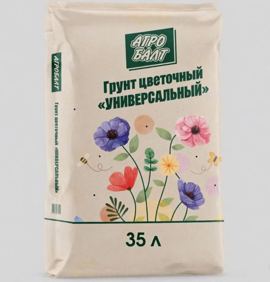 "Агробалт" Грунт Цветочный универсальный  35л, фр 0-20мм, PH 5,5 - 6,5