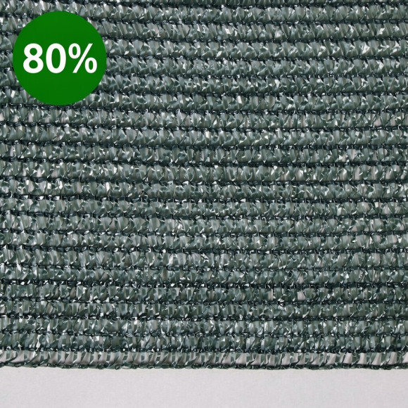 Затеняющая сетка, затенение 80% (импорт), ширина-2м, длина-50 м.п. (Черно-зеленая)