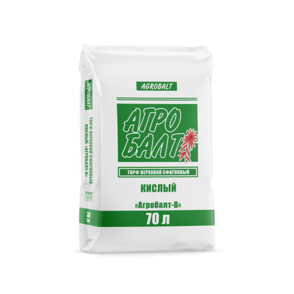 "Агробалт-В" торф низкой степени разложения (кислый) 70 л, фр 0-20мм, PH 3,5 - 4,5